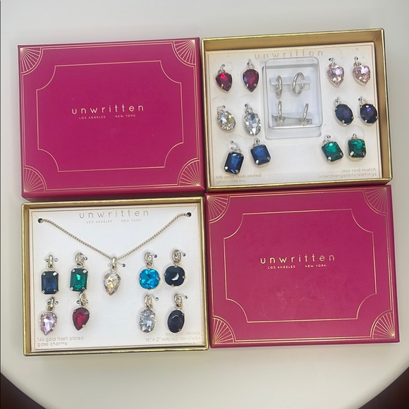 Unwritten Women's Interchangeable Jewelry Set - Earrings + Necklace - Picture 1 of 6